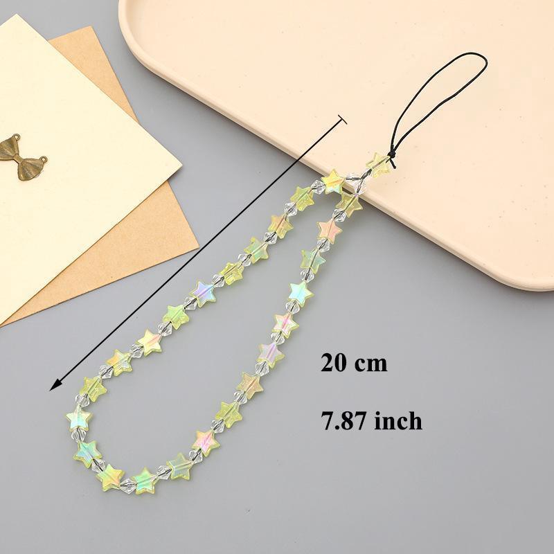 Cute Star Design Beaded Phone Chain, 1 Count Anti-lost Short Phone Lanyard, Decorative Phone Strap for Women & Girls, Fashion Phone Accessories