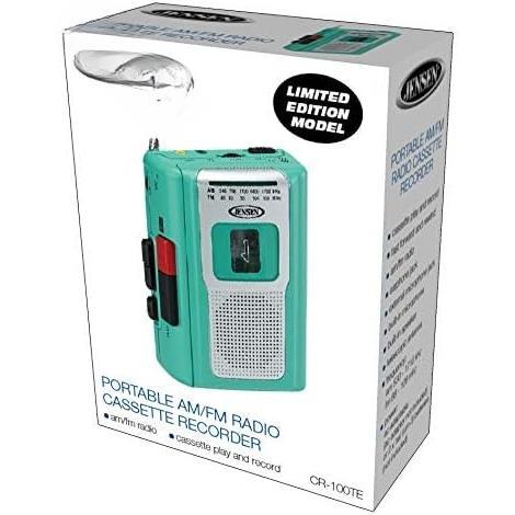 CR-100 Retro Portable AM FM Radio Personal Cassette Player Compact Lightweight Design Stereo AM FM Radio Cassette Player Recorder & Built in Speaker (Teal Limited Edition)