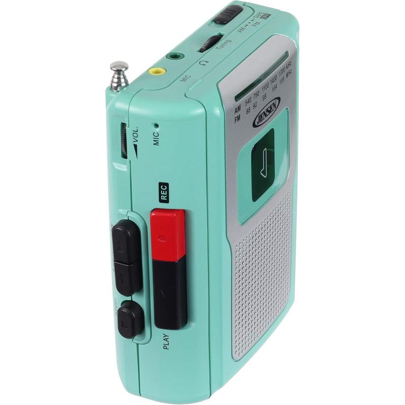 CR-100 Retro Portable AM FM Radio Personal Cassette Player Compact Lightweight Design Stereo AM FM Radio Cassette Player Recorder & Built in Speaker (Teal Limited Edition)