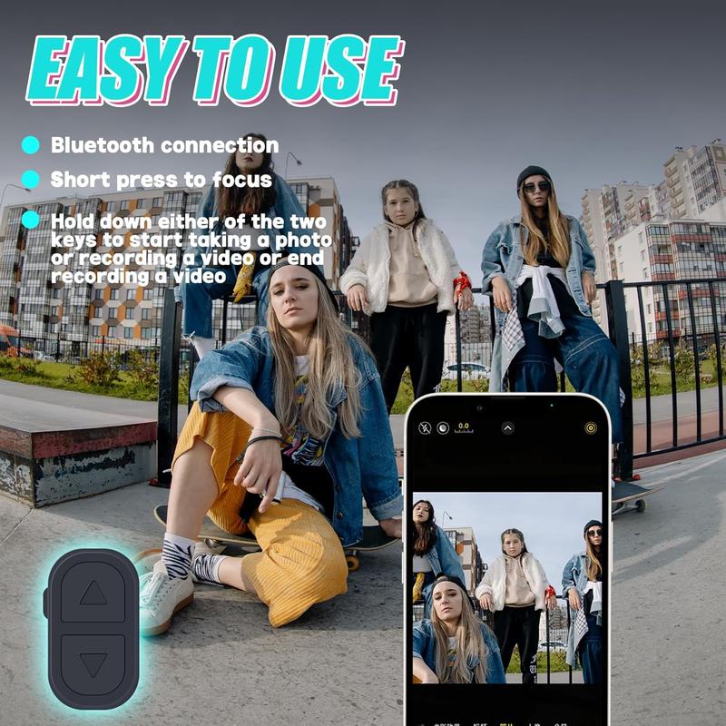 Tiktok Trending Bluetooth Smart Scrolling Ring Kindle App Remote Page Turner with Cell Phone Stands Wireless Camera Shutter Selfie Button - Compatible with iPhone Ipad Android