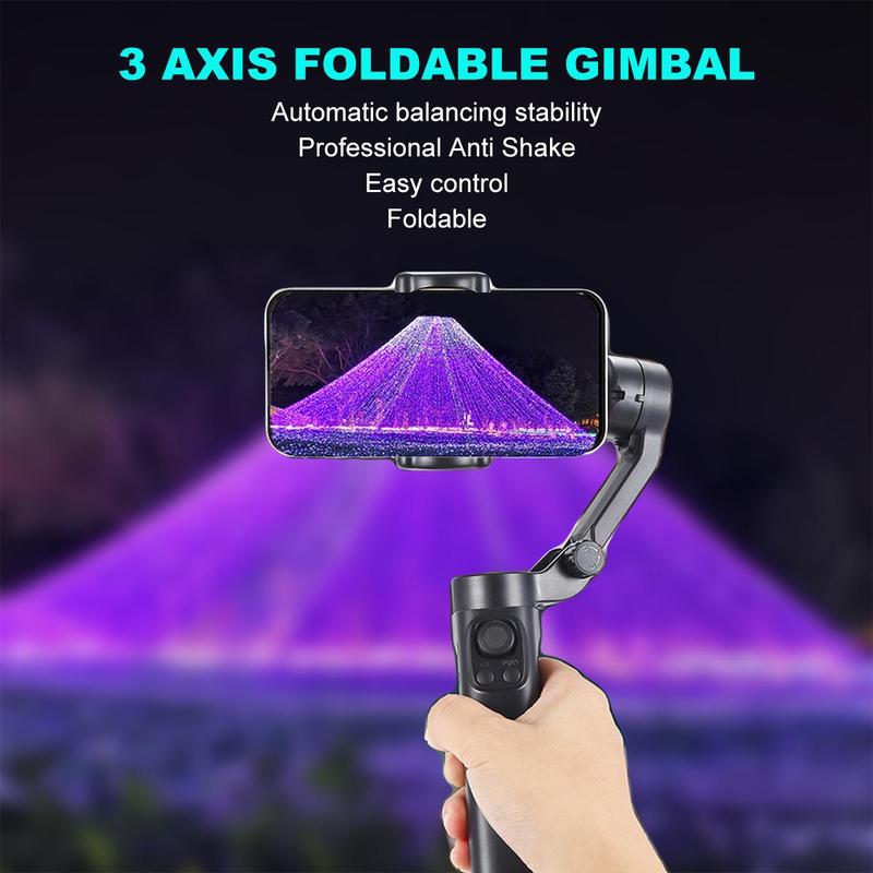 3-axis Gimbal Stabilizer, 1 Count Anti Shaking Handheld Pan Tilt Stabilizer, Automatic Balance Phone Holder for Vlog, Sports, Travel, Live Streaming & Party, Stocking Fillers Gift