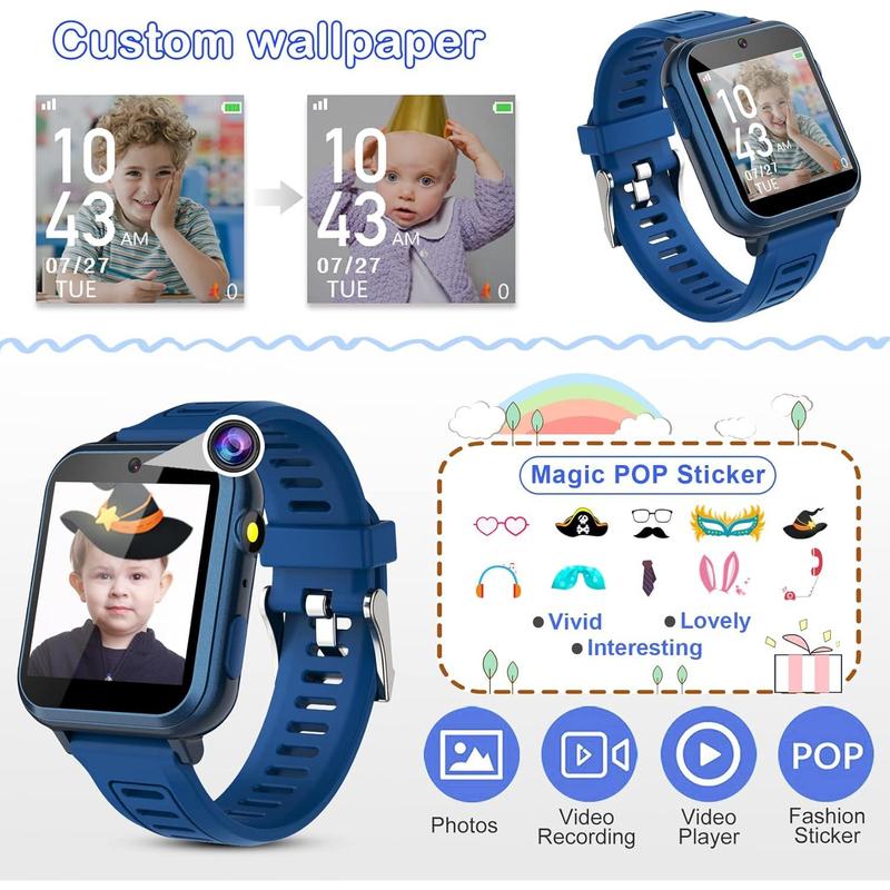 Phyulls Smart Watch for Kids with 24 Games Alarm Clock, Touchscreen, Calendaring Camera Music Player Time Display Video & Audio Recording, Toys for 3-12 Years Old Boys