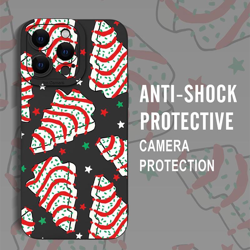 Christmas Themed Pattern Phone Case, Anti-drop Shockproof Phone Protective Cover, Phone Accessory Compatible with iPhone 6 7 8 X XR XS 11 12 13 14 15 Pro Max