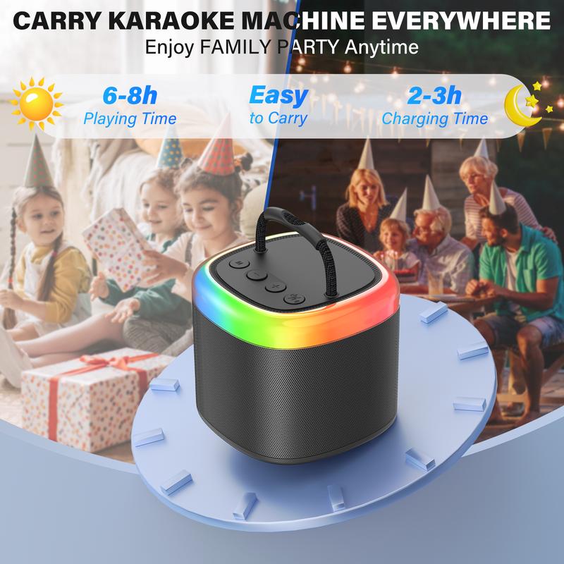 JYX D17 Mini Karaoke Machine with Wireless Microphones Mini Partybox