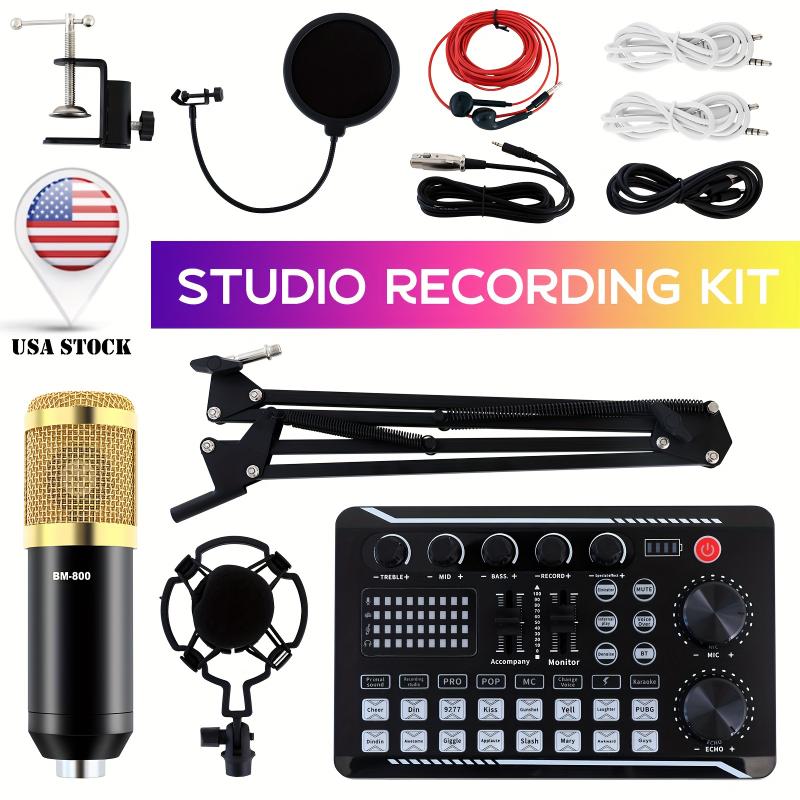 Home Studio Recording Kit Podcast Music Mixer Equipment Condenser Microphone Set