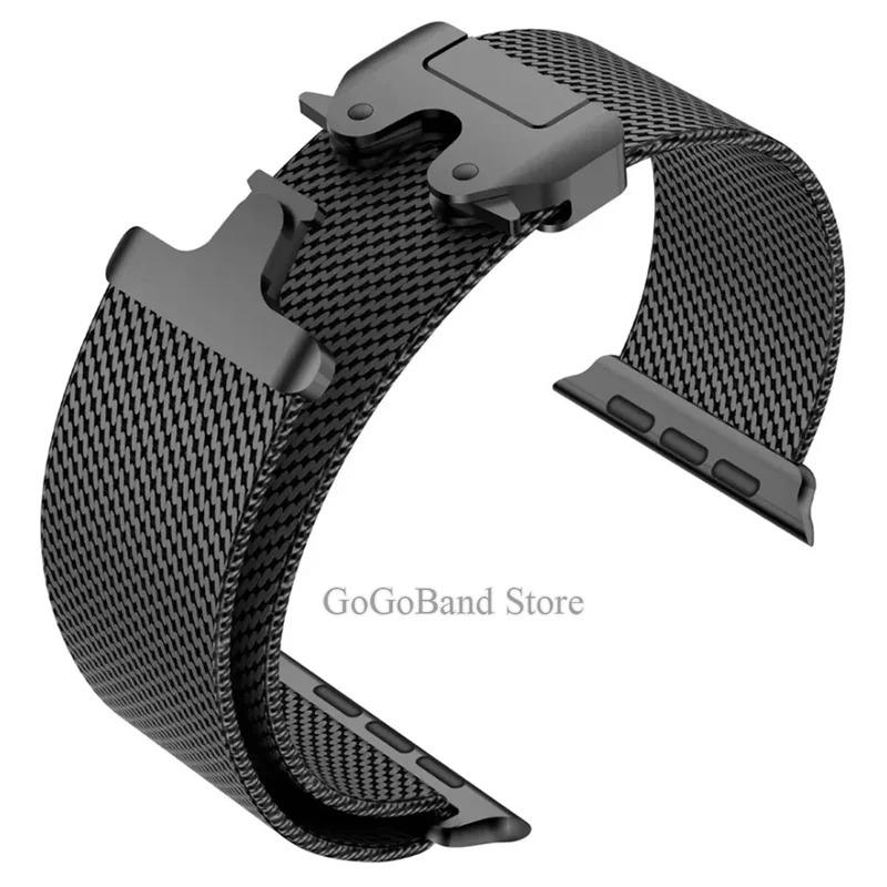 Milanese Strap for Apple Watch Ultra 2 49mm 46mm 42mm 45mm 41mm 44mm 40mm Solo Loop Bracelet for Iwatch Series 10 9 8 7 6 SE 5 4