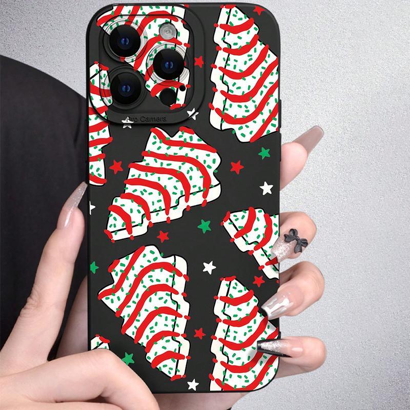 Christmas Themed Pattern Phone Case, Anti-drop Shockproof Phone Protective Cover, Phone Accessory Compatible with iPhone 6 7 8 X XR XS 11 12 13 14 15 Pro Max