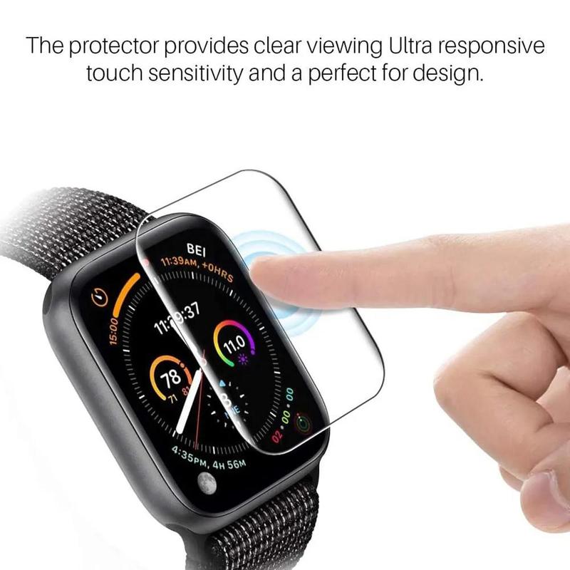 HD Soft Hydrogel Watch Screen Film, 2 Counts Watch Screen Protective Protector, Watch Screen Protector for Apple Watch 8 7 6 SE 5 4 3