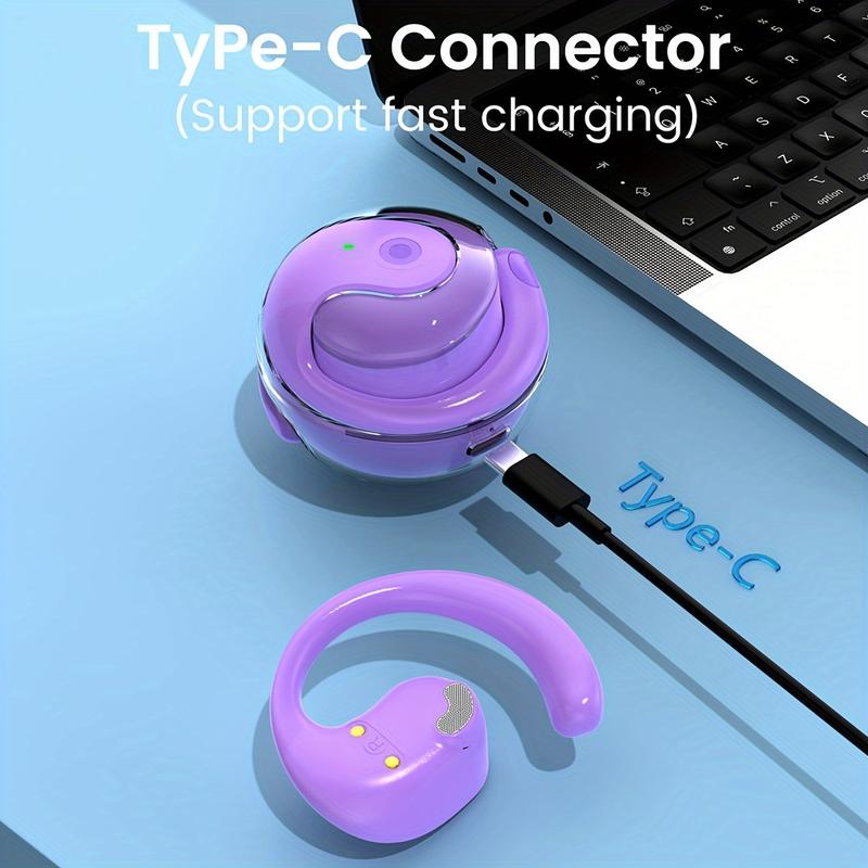 RythmWave T26pro Wireless Earphone V5.3 Colorful True Wireless Stereo Earplugs, Ear-hanging Style, Touch Buttons, HIFI Headphones 9D Stereo Sound Sports Ear hanging type Headset With Built In Microphone HD Call Earbuds Spherical Charging Case