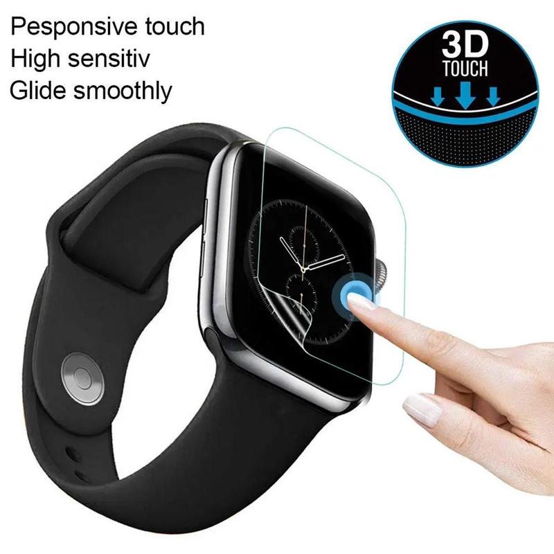 HD Soft Hydrogel Watch Screen Film, 2 Counts Watch Screen Protective Protector, Watch Screen Protector for Apple Watch 8 7 6 SE 5 4 3