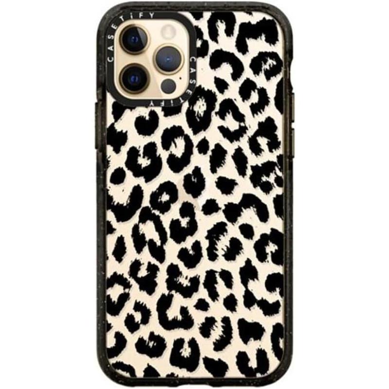 CASETiFY Impact  for iPhone 16 15 14 13 12 Pro Max - Black Transparent Leopard - Clear Black   iphone Protector Cover Screen Protector Smartphone