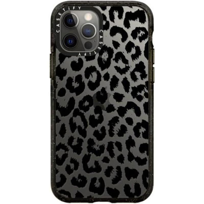 CASETiFY Impact  for iPhone 16 15 14 13 12 Pro Max - Black Transparent Leopard - Clear Black   iphone Protector Cover Screen Protector Smartphone