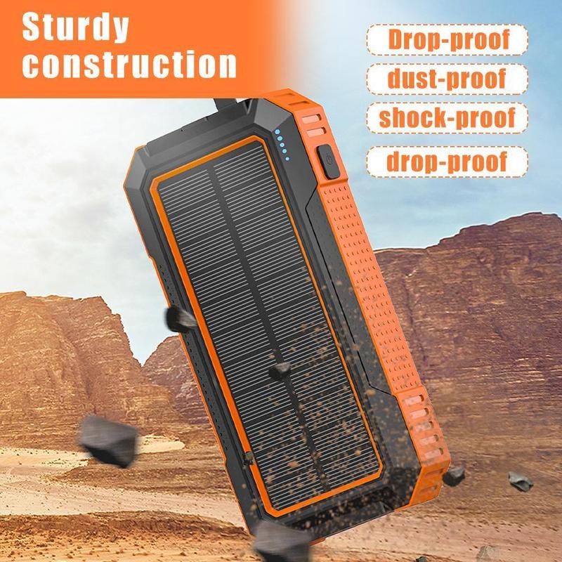 Solar Charger, 30000mAh with USB C Input Output, Portable Wireless Charger for Cell Phones, QC3.0 Quick Charger with LED Flashlight, Waterproof Charger,. Charge six devices at the same time