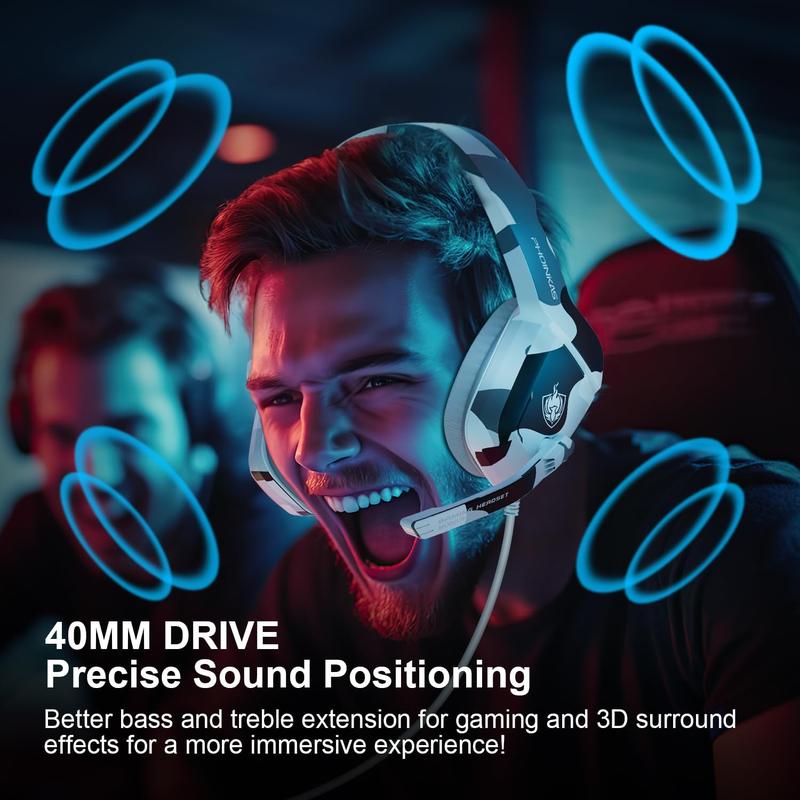 Gaming Headset 3.5MM PS4 Stereo Headset Over Ear Headphones with Noise-Cancelling Mic, Bass Surround Audio Cable