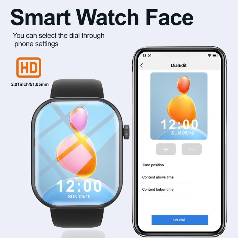 Smart Watch for Men & Women, Sports Watch with Wireless Call Dial, Incoming Call Alert & Rejection, Message Alert View, Multiple APP Alerts, Custom Wallpaper, Fashion Watch Compatible with iPhone Andriod