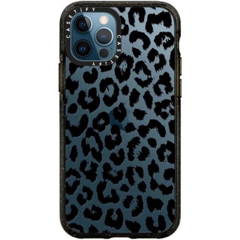 CASETiFY Impact  for iPhone 16 15 14 13 12 Pro Max - Black Transparent Leopard - Clear Black   iphone Protector Cover Screen Protector Smartphone