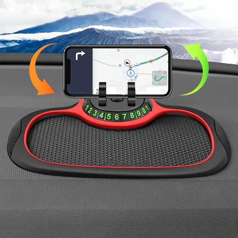 Car Anti-slip Mat with Phone Holder, 360° Rotatable Car Phone Holder, Multifunctional Silicone Car Dashboard Anti-slip Mat, Car Interior Accessories