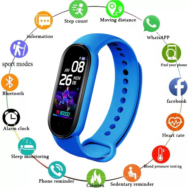 M5 Pro Smart Watch Men Women Sports Fitness Watch Band Blood Pressure Heart Rate Health Monitor Bracelet  Waterproof Smart Band