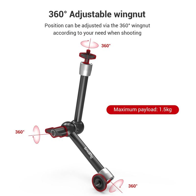 [Holiday Deal] SmallRig Magic Arm w Clamp, Overhead Phone Mount, Flexible Desk Camera Mount & Clamp, Articulating Friction Boom Arm w Thread Adapter, for Light, Webcam, Mic, Action Camera  Christmas gifts Black Friday Cyber Monday