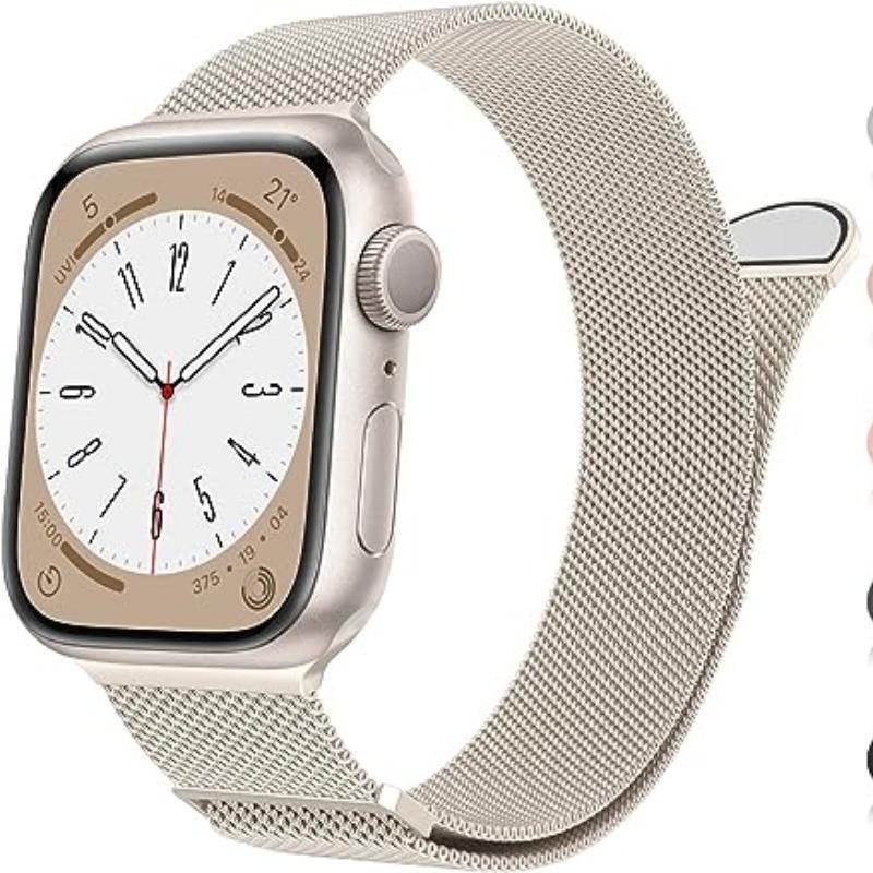 Stainless Steel Mesh Watch Band (Band Only), 1 Count Replacement Watch Band for Apple Watch 9 Ultra 2 SE  Ultra 8 7 6 5 4 3 2 1, Smart Watch Accessories for Men & Women