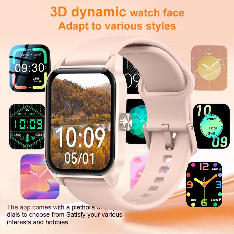 Multifunctional 1.85-inch Smart Watch, Fashion Digital Watch with Touch Screen Design & Wireless Calling Function, Sports Watch for Women & Men