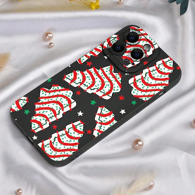 Christmas Themed Pattern Phone Case, Anti-drop Shockproof Phone Protective Cover, Phone Accessory Compatible with iPhone 6 7 8 X XR XS 11 12 13 14 15 Pro Max