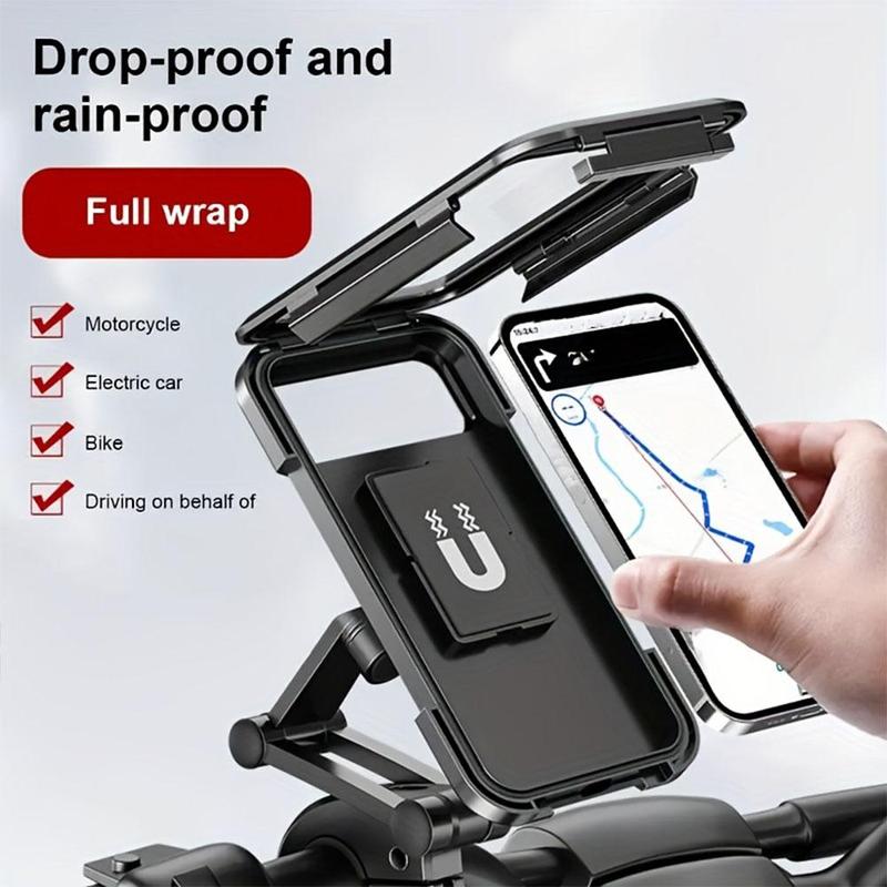 Bicycle Phone Holder, Adjustable 360° Rotatable Universal Bicycle Phone Holder with Waterproof Case, Rain-proof Holder for Bicycle Handlebar