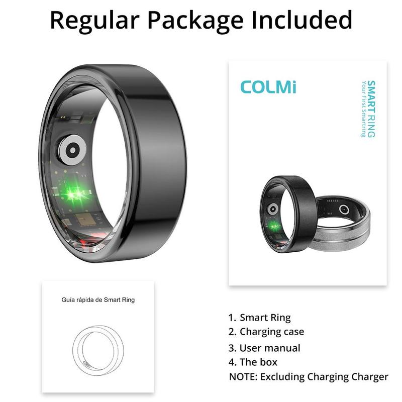 ColMi Smart Ring, IP68 & 3 ATM Waterproof Fitness Tracker Ring, Sports Ring for Men & Women, Compatible with Android & iOS, Gifts for Mum