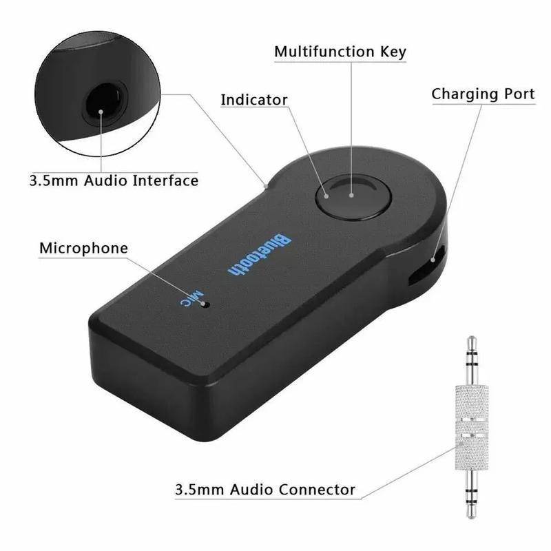 Wireless Bluetooth Receiver 3.5mm AUX Audio Stereo Music Home Car Adapter Kit