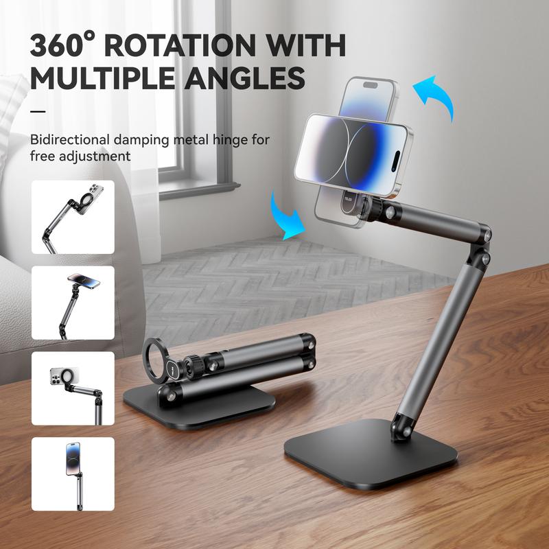 TELESIN Desktop Magnetic Phone Stand - Portable Holder for Office, Live Streaming, Drawing, Vlogging, Filming, and Hands-Free Viewing