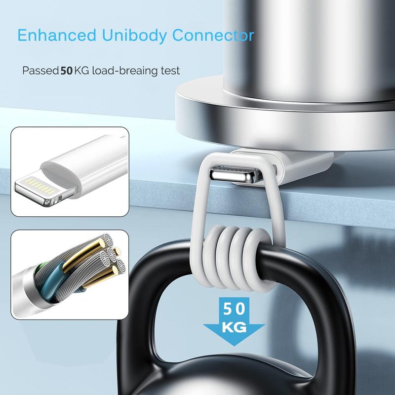 2pc 15W USB-A Fast Charging Data Cable, Fast Charging USB Data Cable, Portable Cable for iPhone iPad