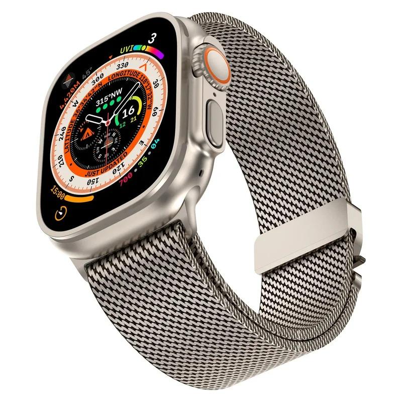 Milanese Strap for Apple Watch Ultra 2 49mm 46mm 42mm 45mm 41mm 44mm 40mm Solo Loop Bracelet for Iwatch Series 10 9 8 7 6 SE 5 4