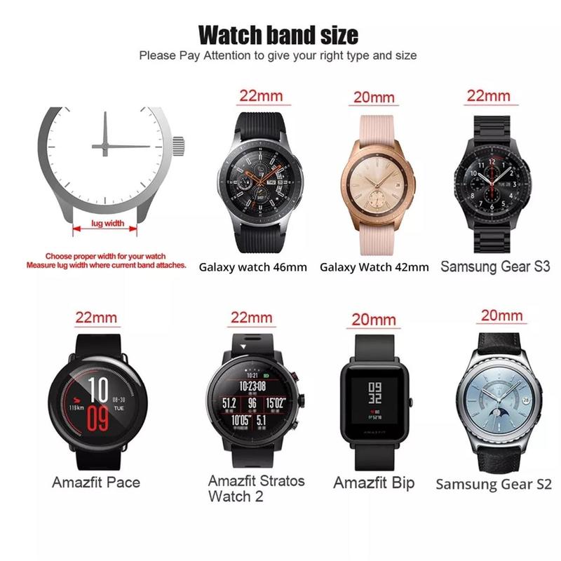 Stainless Steel Watch Band for Men & Women, 20mm 22mm Watch Band Compatible with Samsung Galaxy Watch 3 4, Huawei GT2 GTR