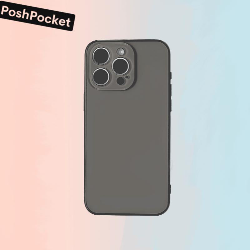 Black Phone Case | Lens & Screen Protection｜Pink 3- Cameras Phone Case