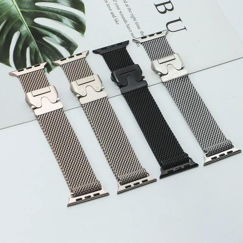 Milanese Strap for Apple Watch Ultra 2 49mm 46mm 42mm 45mm 41mm 44mm 40mm Solo Loop Bracelet for Iwatch Series 10 9 8 7 6 SE 5 4