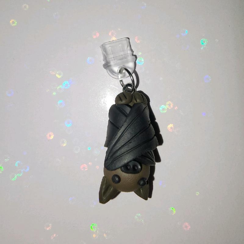 Sleepy Bat Dust Plug Charm- IPhone,Android,Kindle