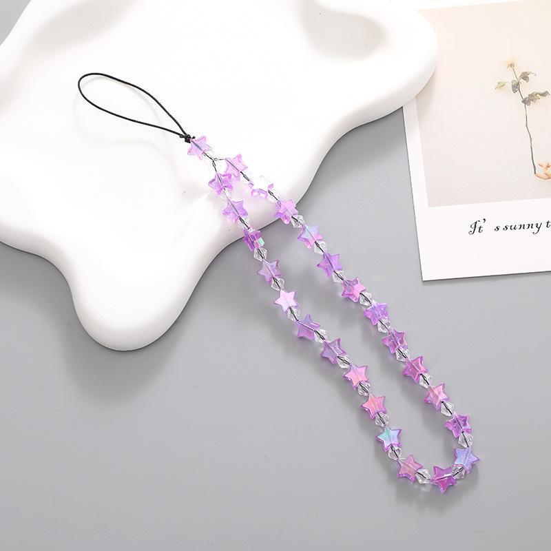 Cute Star Design Beaded Phone Chain, 1 Count Anti-lost Short Phone Lanyard, Decorative Phone Strap for Women & Girls, Fashion Phone Accessories