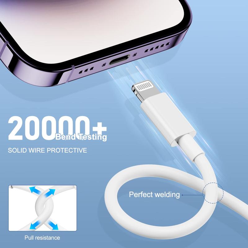 2pc 15W USB-A Fast Charging Data Cable, Fast Charging USB Data Cable, Portable Cable for iPhone iPad