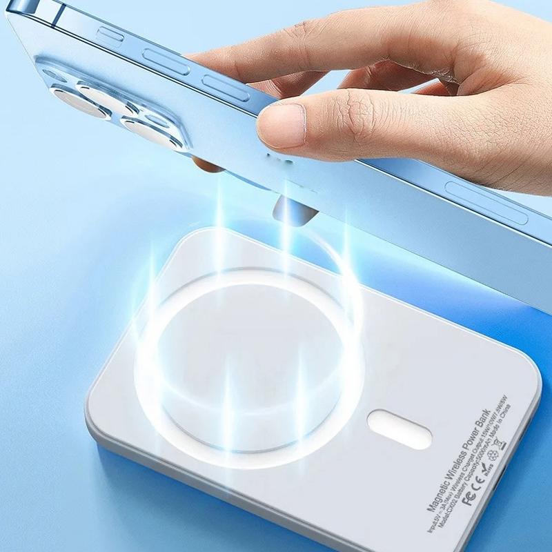 Power Bank Charger 2 in 1 10000mAh Mobile Power Magnetic Battery Pack for iPhone 16 15 14 13 12 11 xr x, Wireless Flash Charging Compact Portable Digital Display Mobile Phone Power Bank Without Charging Cable Accessories Smartphone Rechargeable