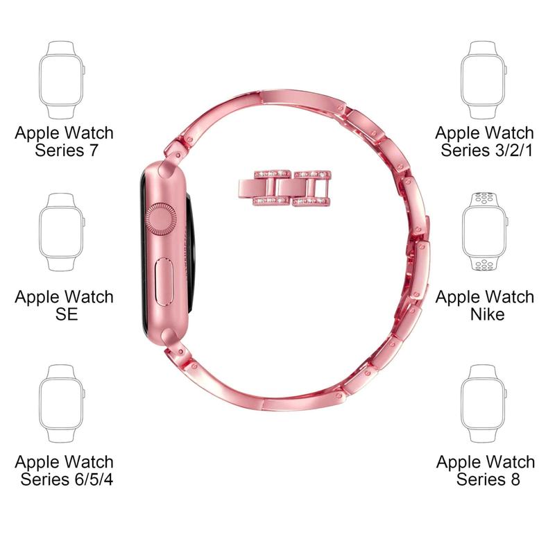 Fashionable Watch Band, Stainless Steel Watch Band for Women & Men, Wearable Accessories Compatible with Apple Watch Series