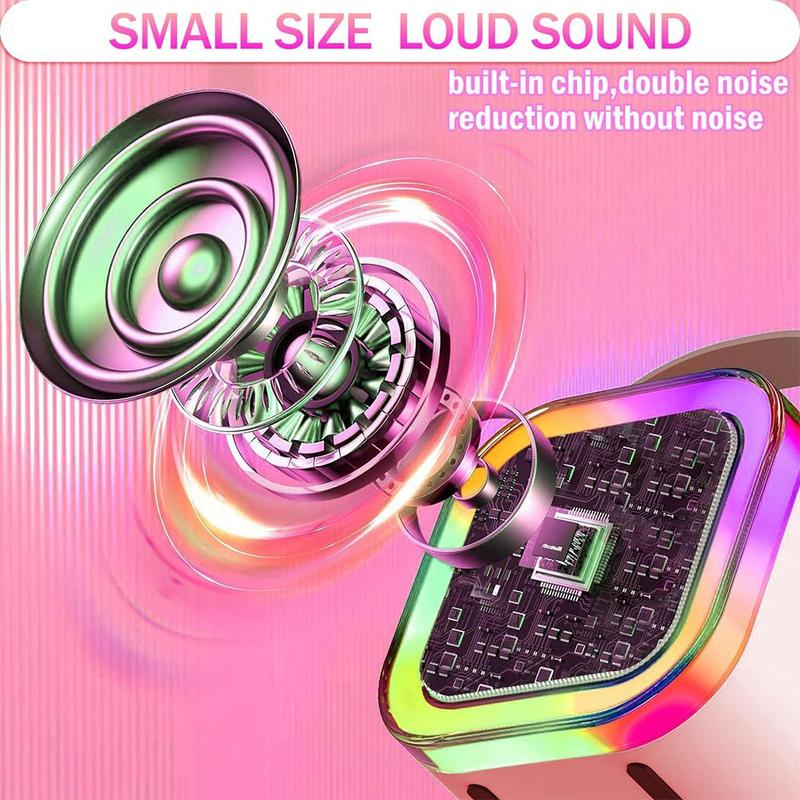 Portable Karaoke Machine with Microphone, Mini Karaoke Machine with Wireless Microphone, Portable Speaker with Voice Changing Effects & LED Lights, Christmas Gift