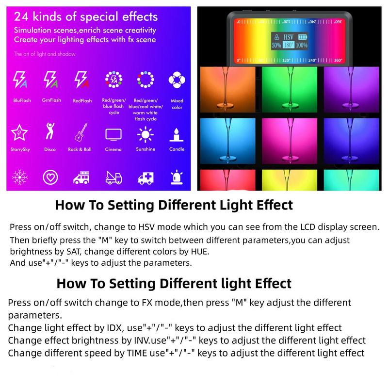 RGB Selfie Light for Camera, 360° Full Color Phone LED Light, 2000mAH Photography Lighting with Clip and Cold Shoe for Phone Laptop Camera, Video Light for Selfie Makeup, Birthday Gifts