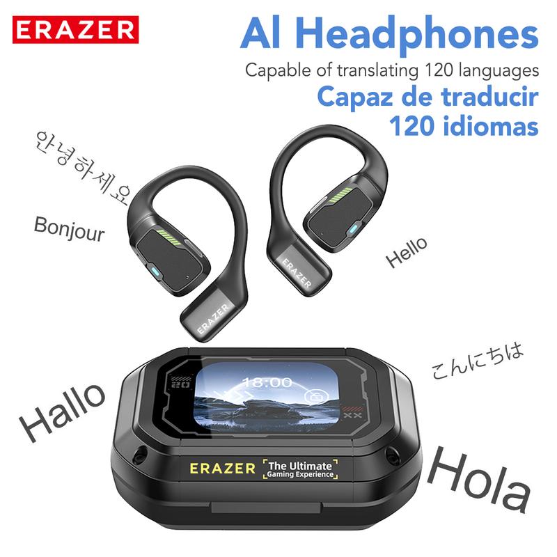 ERAZER XP6 AI Headphones Open Free Wireless Bluetooth Earbuds Translation Bluetooth Earphones For Listening To Music & Calling, Support 150 Languages Bluetooth Translation Wireless Headphones