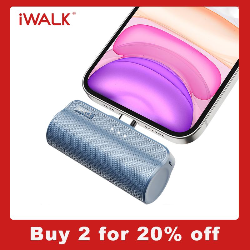 iWALK Small Portable Charger 3350mAh Lightning,HomeOffice Travel Power Bank,suitable for iPhone 14 13 12 11 XS XR X 8 7 6 iPad Airpods Cellphone Smartphone