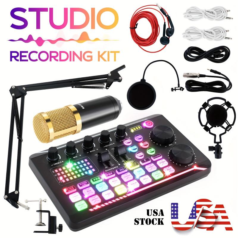 Home Studio Recording Kit Podcast Music Mixer Equipment Condenser Microphone Set