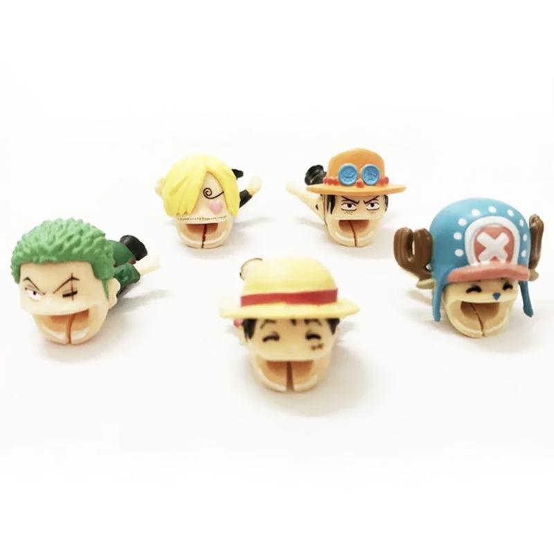 One Piece Anime Kawaii Cable Bite Protector for iPhone USB Cable Organizer Winder Luffy Zoro Toys