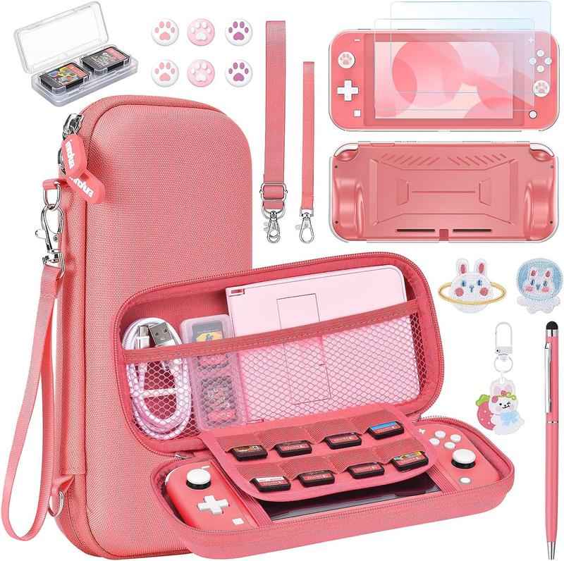 innoAura Switch Lite Case 17 in 1 Accessories Bundle with Switch Lite Carrying Case, Switch Game Case, Switch Lite Screen Protector, Switch Thumb Grips