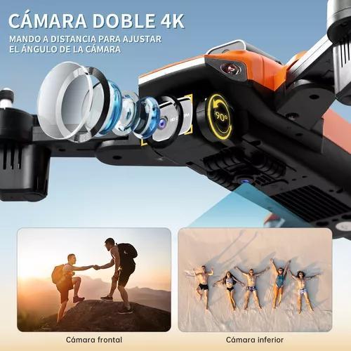 D89 RC Drone with 4K HD Dual Camera Foldable FPV WiFi Quadcopter + 3 Batteries Accessories Automatic （orange） Cable Charging Remote Remote Control drones for beginners Stick Streaming Chargeable Folding