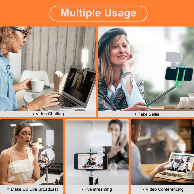 Portable Selfie Fill Light, USB Rechargeable Selfie Fill Light, 1 Count Portable Clip-on Light for Live Streaming, Conference & Vlog, Selfie Light for Photography, Fill Lamp