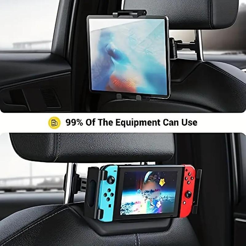 Car Headrest Tablet Holder, Durable Rotatable Car Headrest Tablet Mount, Universal Car Headrest Tablet Stand Compatible with iPad iPhone & Phones & Tablets, Durable Car Tablet Mount